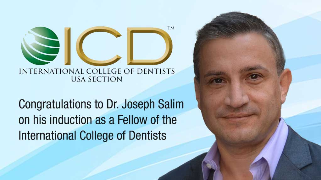 Dr. Joseph Salim on his induction as a Fellow of the International College of Dentists