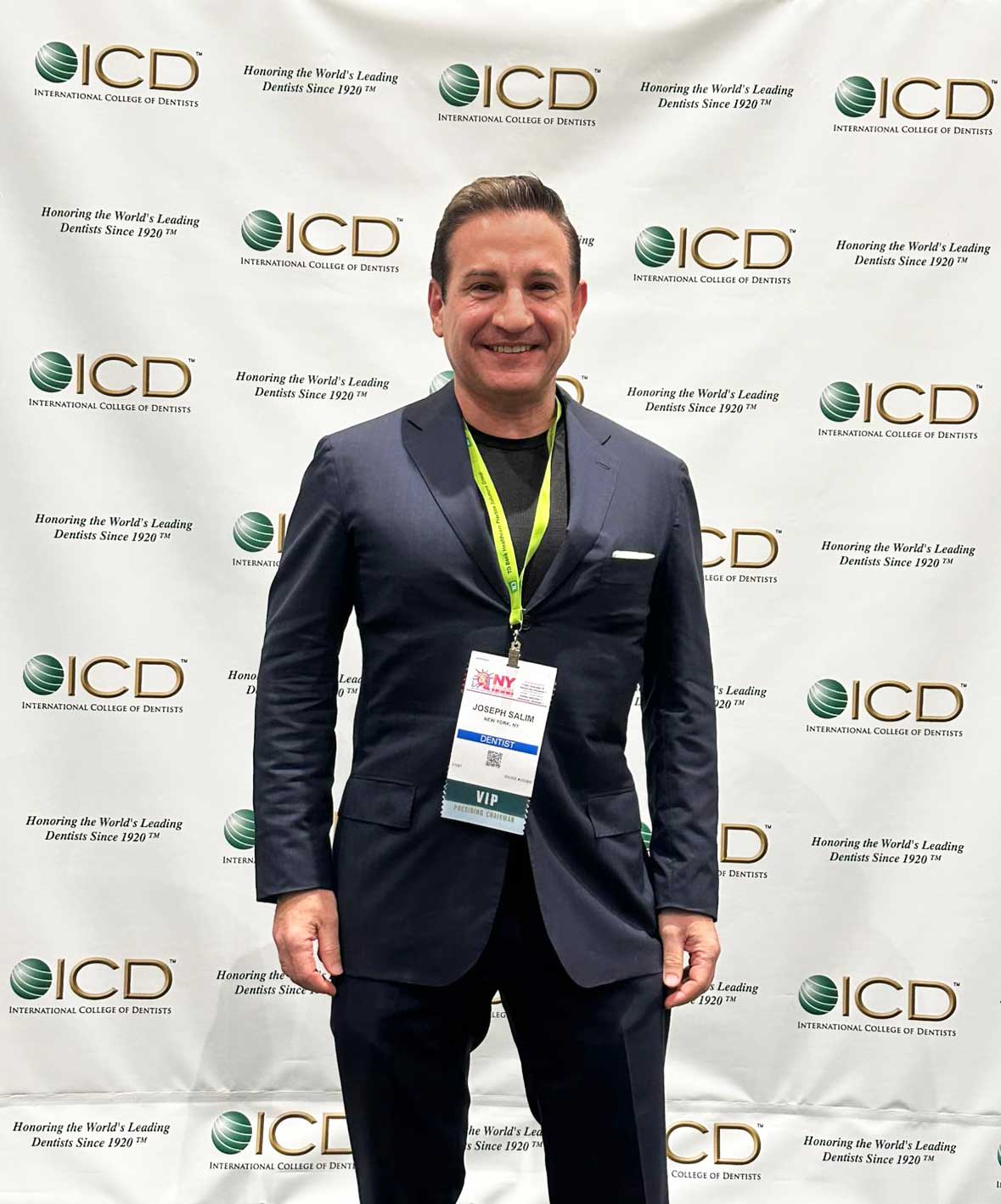 Dr. Joseph Salim at the International College of Dentists Event